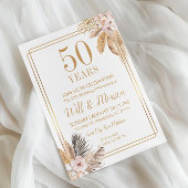 50. Hochzeit Jubiläum Elegant Vintag Einladung