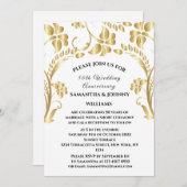 50. Hochzeit Jubiläum Gold Botanische Flora Einladung (Vorne/Hinten)