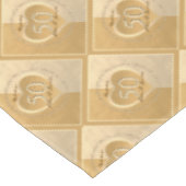 50. Hochzeit Jubiläum Gold Ochre Tablecloth Tischdecke (Schrägansicht)