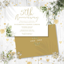 50. Hochzeit Jubiläum Gold Script Blues