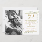 50. Hochzeit Jubiläum Grüne Liebe Herz Foto Einladung (Vorderseite)