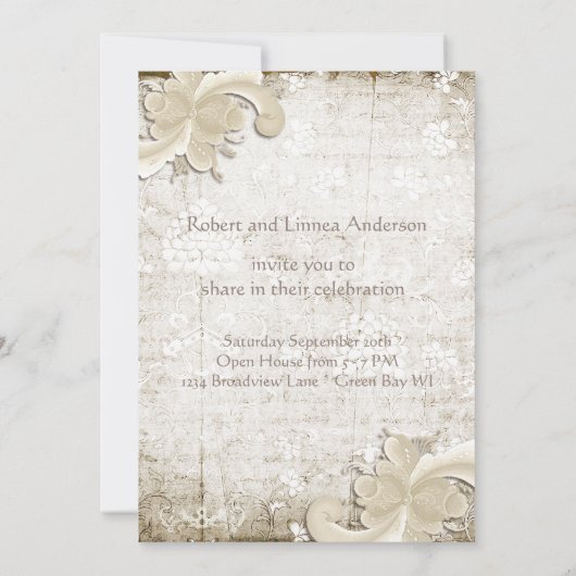 50. Hochzeit Jubiläum Telemark Stil Custom Einladung (Rückseite)