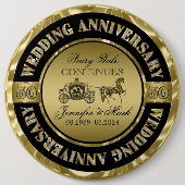 50. Hochzeit zum Jahrestag der Hochzeit Button (Vorderseite)