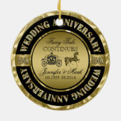 50. Hochzeit zum Jahrestag der Hochzeit Keramikornament (Hinten)