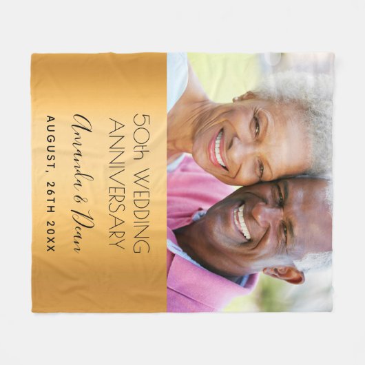 50. Hochzeitgold-Foto Fleecedecke (Vorderseite (Horizontal))