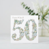 50. Hochzeits-Jahrestags-personalisierte Einladung (Stehend Vorderseite)