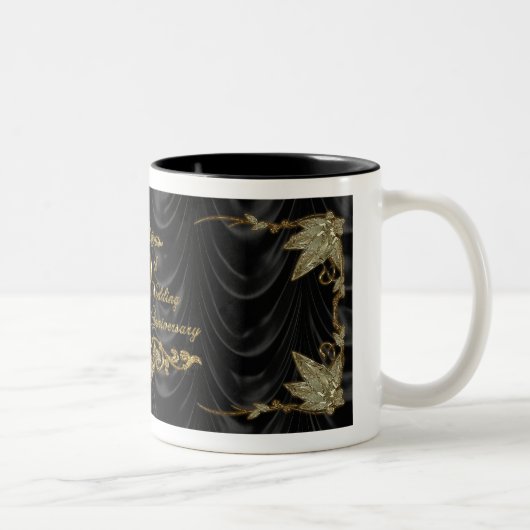 50. Hochzeits-Jahrestags-Tasse Zweifarbige Tasse (Rechts)