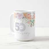 50. Hochzeitsfeier mit Aquarellblume Kaffeetasse (Vorderseite Links)