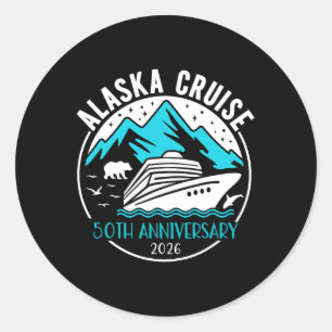 50. Hochzeitsjubiläum Alaska Kreuzfahrt 2026 Match Runder Aufkleber