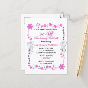 50. Hochzeitsjubiläum Einladung, Grünzeug Hochzeit Postkarte