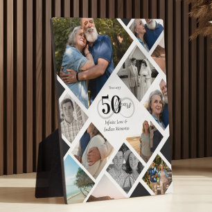 50. Hochzeitsjubiläum Foto-Collage Andenken Fotoplatte