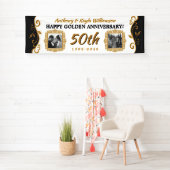50. Hochzeitsjubiläum Foto Gold Black Banner (Insitu)