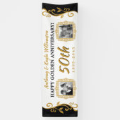 50. Hochzeitsjubiläum Foto Gold Black Banner (Vertikal)