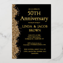 50. Hochzeitsjubiläum Gold-Faux-Glitter