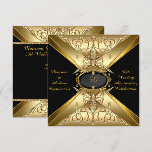 50. Hochzeitsjubiläum Gold Golden Schmuck 2 Einladung