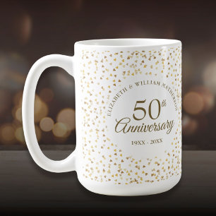 50. Hochzeitsjubiläum Golden Hearts Kaffeetasse