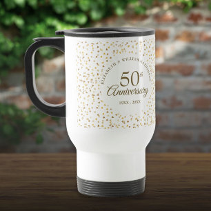 50. Hochzeitsjubiläum Golden Love Hearts Reisebecher