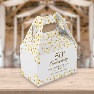 50. Hochzeitsjubiläum Goldene Herzen Favor Box Geschenkschachtel