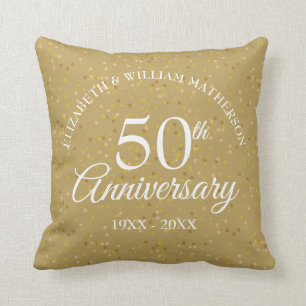 50. Hochzeitsjubiläum Goldstaub Konfetti Foto Kissen