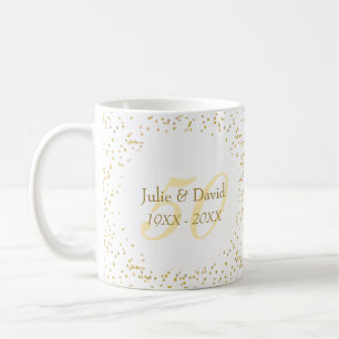 50. Hochzeitsjubiläum Goldstaub Konfetti Kaffeetasse