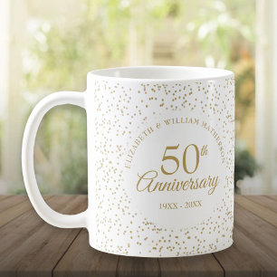 50. Hochzeitsjubiläum Goldstaub Konfetti Kaffeetasse