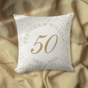50. Hochzeitsjubiläum Goldstaub Konfetti Kissen