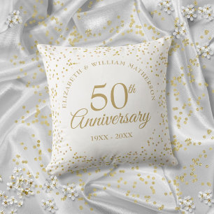 50. Hochzeitsjubiläum Goldstaub Konfetti Kissen