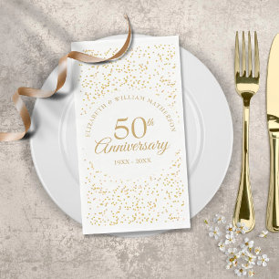 50. Hochzeitsjubiläum Goldstaub Konfetti Serviette