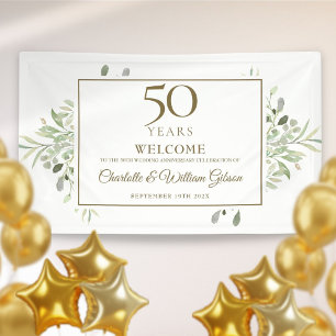 50. Hochzeitsjubiläum Grüner Willkommensgruß Banner