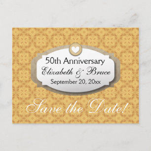 50. Hochzeitsjubiläum Hochzeitstag Gold Z05 Ankündigungspostkarte