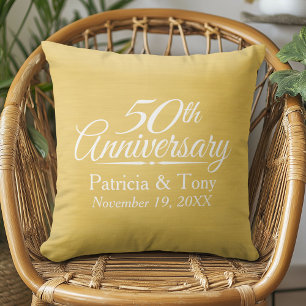 50. Hochzeitsjubiläum Personalisiert Golden Kissen