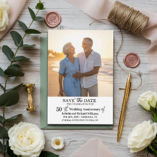 50. Hochzeitsjubiläum Save-the-Date-Foto Mitteilungskarte