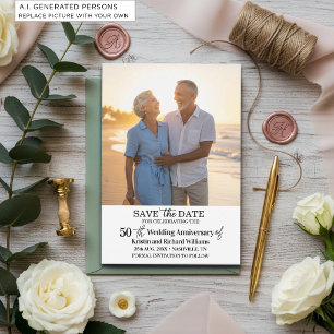 50. Hochzeitsjubiläum Save-the-Date-Foto Mitteilungskarte