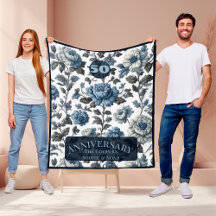 50. Hochzeitsjubiläum Staubblaues Florales Kunst-P