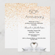 50. Hochzeitsjubiläum zwei Schwäne in Liebe weiß