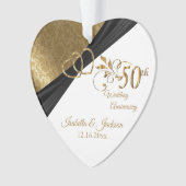 50. 💕 Hochzeitsjubiläums-Andenken-Design Ornament (Vorderseite)