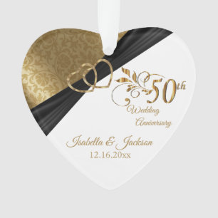 50. 💕 Hochzeitsjubiläums-Andenken-Design Ornament
