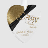 50. 💕 Hochzeitsjubiläums-Andenken-Design Ornament (Vorderseite)