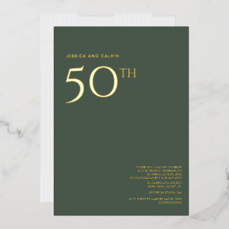 50. Hochzeitsjubiläumseinladung Dusty Green Folieneinladung