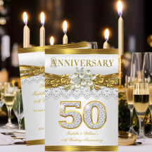 50. Hochzeitsjubiläumsfeier Goldene weiße Perle