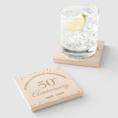 50. Hochzeitspende Personalisiert Steinuntersetzer (Seitenansicht)