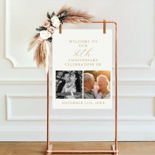 50. Hochzeitstag 2 Foto Begrüßungszeichen Poster