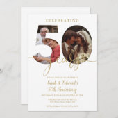 50. Hochzeitstag 2 Foto Gold Einladung (Vorne/Hinten)