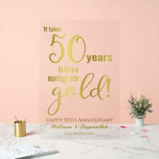 50. Hochzeitstag Acrylschild