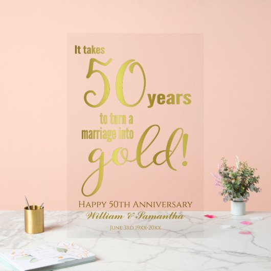 50. Hochzeitstag Acrylschild (Hochzeit)