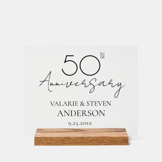 50. Hochzeitstag Acrylschild (Vorderseite)