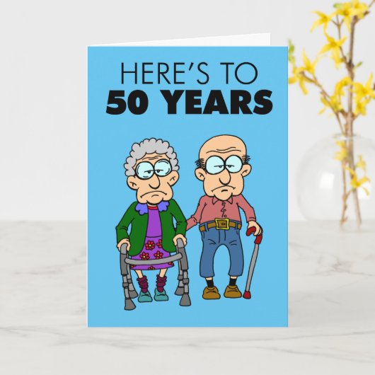 50. Hochzeitstag alt Karte (Gelbe Blume)