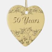 50. Hochzeitstag-Andenken-Verzierung Keramikornament (Rechts)