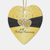 50. Hochzeitstag-Andenken-Verzierung Keramikornament (Links)