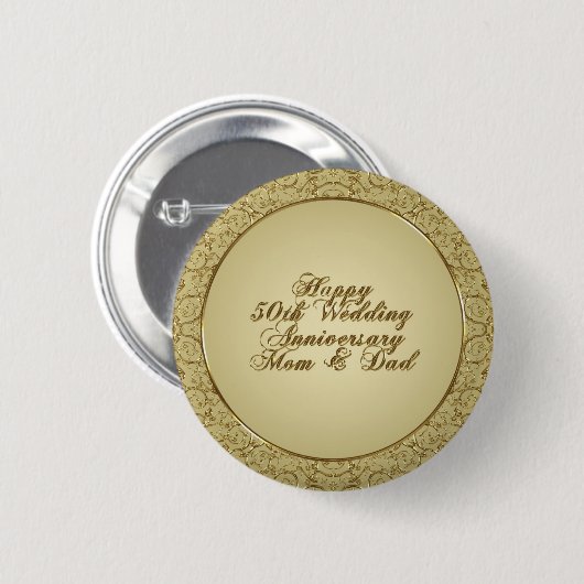 50. Hochzeitstag-Anstecknadel Button (Vorne & Hinten)